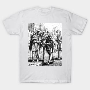 The Advocate and Death, from the Dance of Death - Wenceslaus Hollar T-Shirt